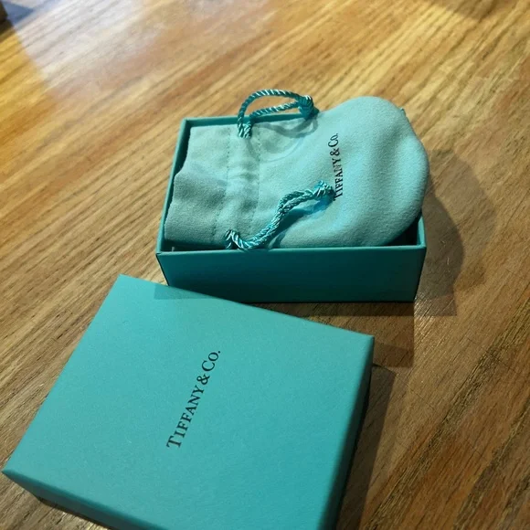 Authentic Tiffany box, necklace, 4” x 3” + jewelry pouch & care card perfect - Picture 5 of 5